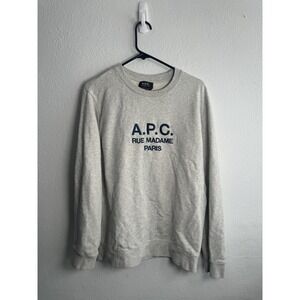 APC Rue Madame Paris Logo Sweatshirt Mens Graphic Crew Neck XL